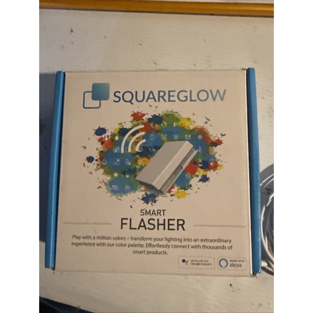 Open Box - SquareGlow Smart Flasher WiFi for Google Assistant or‎ Amazon Alexa